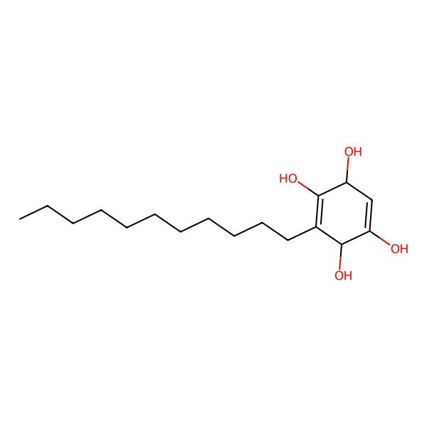 2D Structure of (1S,4S)-3-undecylcyclohexa-2,5-diene-1,2,4,5-tetrol
