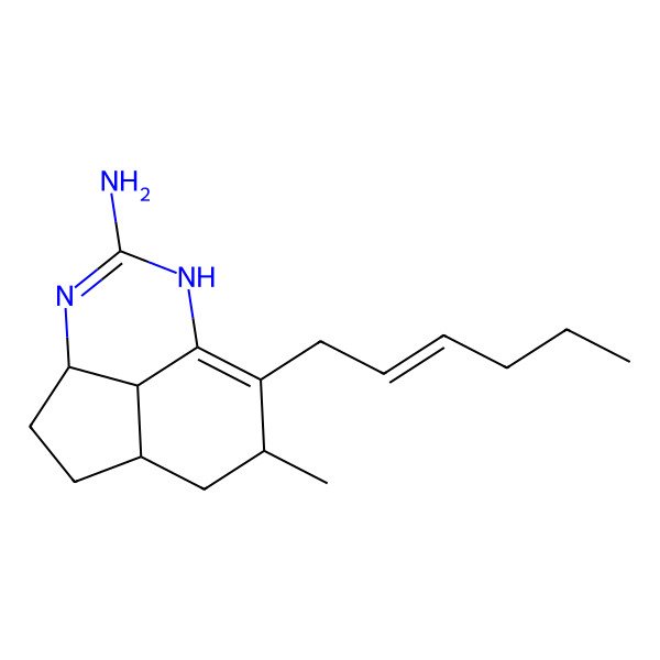 2D Structure of (1S,4S,10R,12R)-9-[(Z)-hex-2-enyl]-10-methyl-5,7-diazatricyclo[6.3.1.04,12]dodeca-5,8-dien-6-amine
