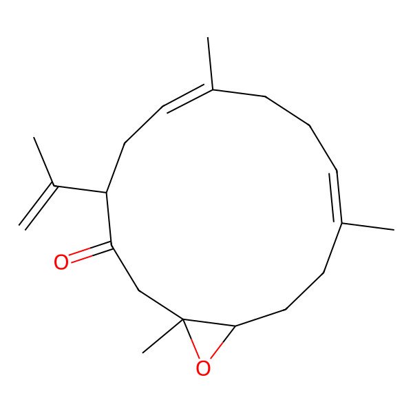 2D Structure of (1S,4S,14S)-1,7,11-trimethyl-4-prop-1-en-2-yl-15-oxabicyclo[12.1.0]pentadeca-6,10-dien-3-one
