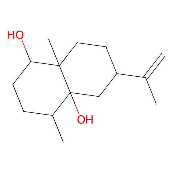 2D Structure of (1S,4S,4aR,6R,8aS)-4,8a-dimethyl-6-prop-1-en-2-yl-1,2,3,4,5,6,7,8-octahydronaphthalene-1,4a-diol 2D Structure of (1S,4S,4aR,6R,8aS)-4,8a-dimethyl-6-prop-1-en-2-yl-1,2,3,4,5,6,7,8-octahydronaphthalene-1,4a-diol