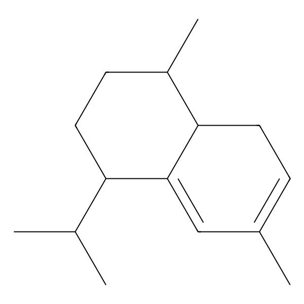 2D Structure of (1S,4S,4aS)-1-Isopropyl-4,7-dimethyl-1,2,3,4,4a,5-hexahydronaphthalene