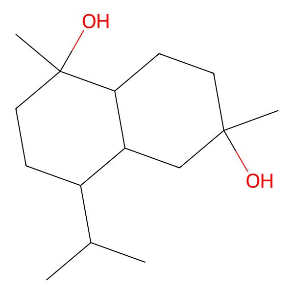 2D Structure of (1S,4S,4aS,6R,8aR)-1,6-dimethyl-4-propan-2-yl-2,3,4,4a,5,7,8,8a-octahydronaphthalene-1,6-diol