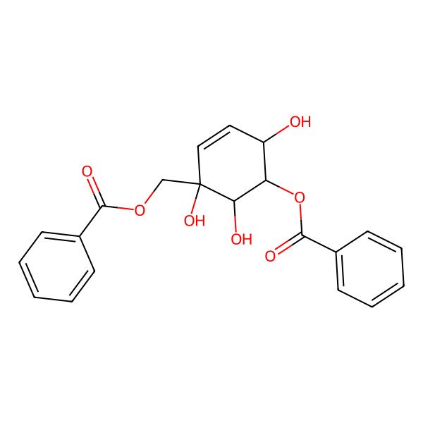 2D Structure of [(1S,4S,5R,6S)-5-benzoyloxy-1,4,6-trihydroxycyclohex-2-en-1-yl]methyl benzoate