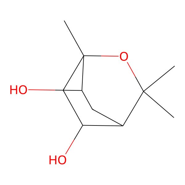 2D Structure of (1S,4S,5R,7R)-1,3,3-trimethyl-2-oxabicyclo[2.2.2]octane-5,7-diol