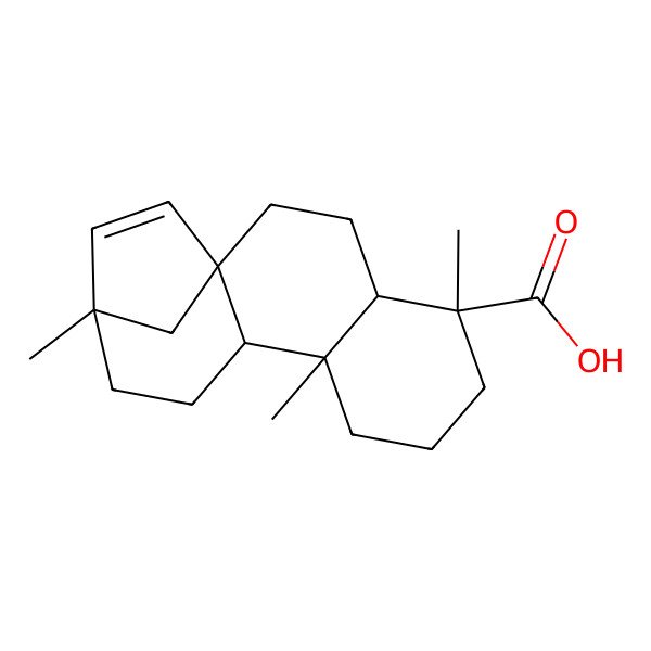 2D Structure of (1S,4S,5R,9S,10S,13R)-5,9,13-trimethyltetracyclo[11.2.1.01,10.04,9]hexadec-14-ene-5-carboxylic acid