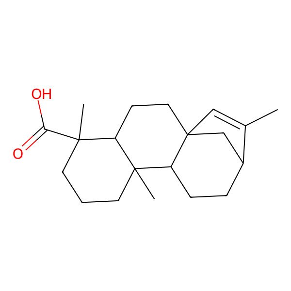 2D Structure of (1S,4S,5R,9S,10S,13R)-5,9,14-trimethyltetracyclo[11.2.1.01,10.04,9]hexadec-14-ene-5-carboxylic acid