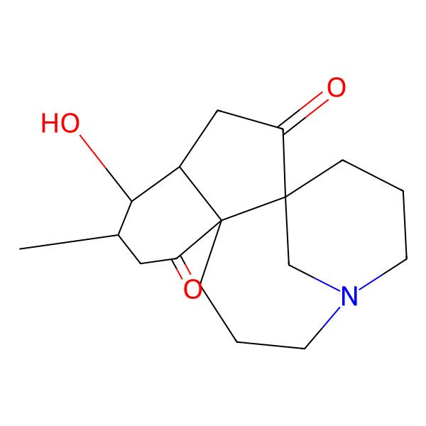 2D Structure of (1S,4S,5S,6S,9S)-5-hydroxy-6-methyl-13-azatetracyclo[11.3.1.01,9.04,9]heptadecane-2,8-dione