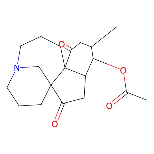 2D Structure of [(1S,4S,5S,6S,9S)-6-methyl-2,8-dioxo-13-azatetracyclo[11.3.1.01,9.04,9]heptadecan-5-yl] acetate