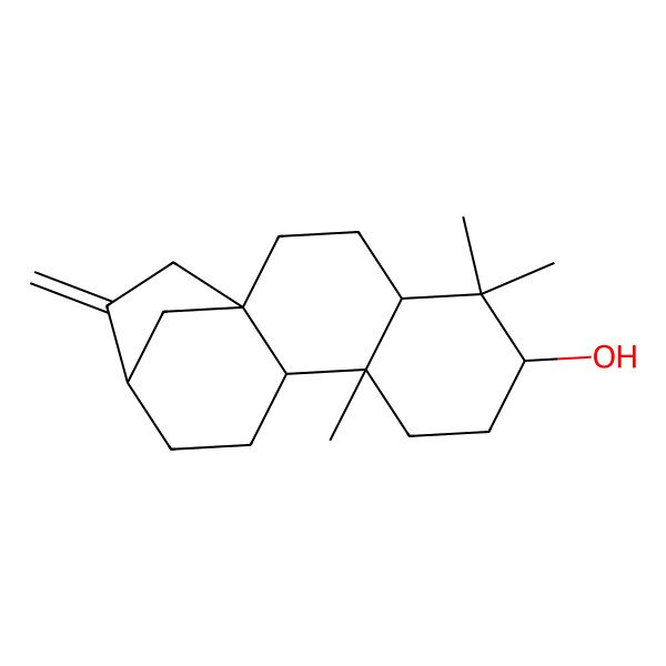 2D Structure of (1S,4S,6R,9S,10S,13R)-5,5,9-trimethyl-14-methylidenetetracyclo[11.2.1.01,10.04,9]hexadecan-6-ol