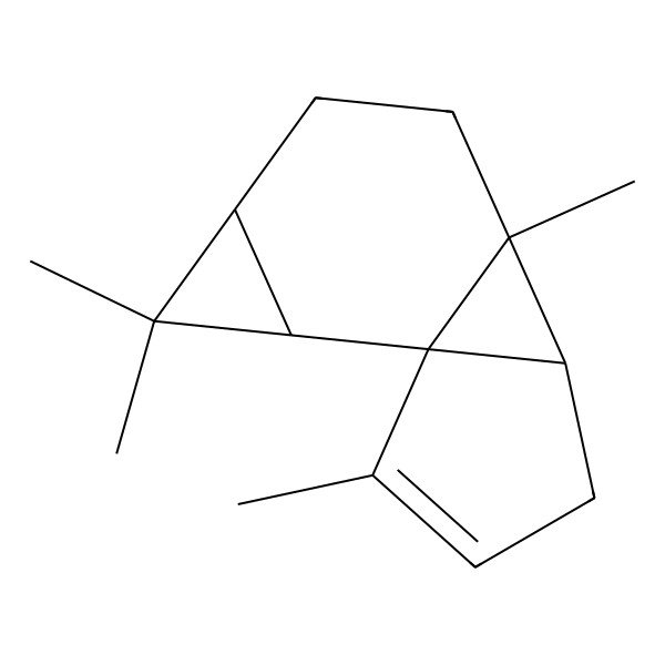 2D Structure of (1S,4S,7S)-3,3,7,11-tetramethyltetracyclo[5.4.0.01,8.02,4]undec-10-ene