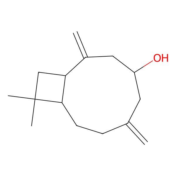 2D Structure of (1S,4S,9R)-10,10-dimethyl-2,6-dimethylidenebicyclo[7.2.0]undecan-4-ol