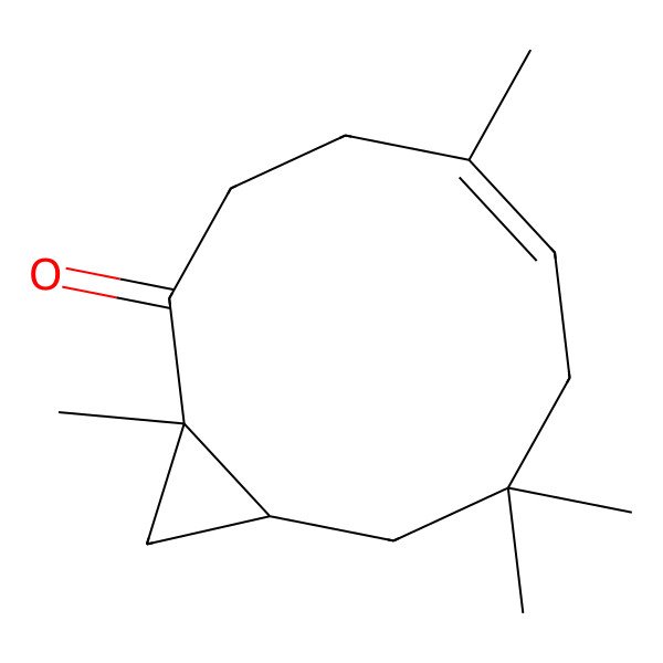 2D Structure of (1S,5E,10R)-1,5,8,8-tetramethylbicyclo[8.1.0]undec-5-en-2-one