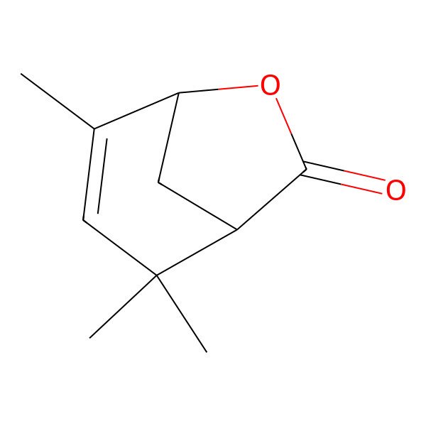 2D Structure of (1S,5R)-2,2,4-trimethyl-6-oxabicyclo[3.2.1]oct-3-en-7-one