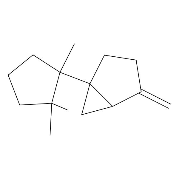 2D Structure of (1S,5R)-4-methylidene-1-[(1S)-1,2,2-trimethylcyclopentyl]bicyclo[3.1.0]hexane