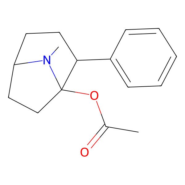 2D Structure of [(1S,5R)-8-methyl-2-phenyl-8-azabicyclo[3.2.1]octan-1-yl] acetate