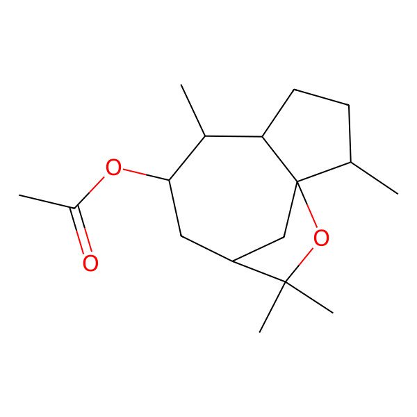 2D Structure of [(1S,5R,6R,7S,9R)-2,6,10,10-tetramethyl-11-oxatricyclo[7.2.1.01,5]dodecan-7-yl] acetate