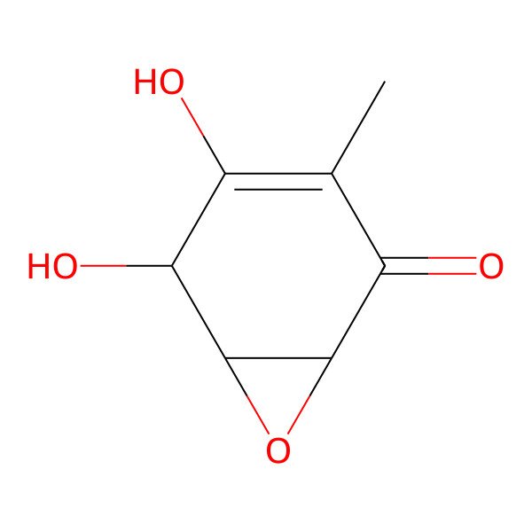 2D Structure of (1S,5R,6S)-4,5-dihydroxy-3-methyl-7-oxabicyclo[4.1.0]hept-3-en-2-one