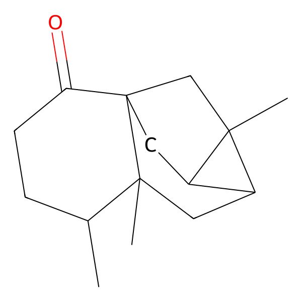 2D Structure of (1S,5R,6S,8S,9S,10R)-5,6,9-trimethyltetracyclo[7.2.1.01,6.08,10]dodecan-2-one