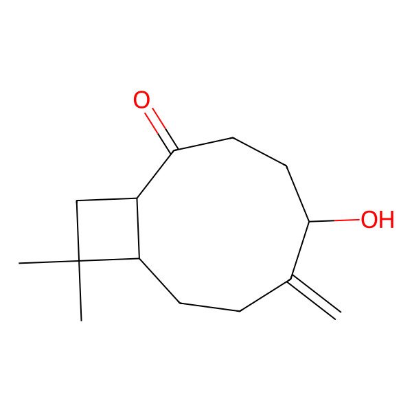 2D Structure of (1S,5R,9R)-5-hydroxy-10,10-dimethyl-6-methylidenebicyclo[7.2.0]undecan-2-one