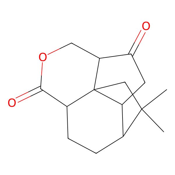 2D Structure of (1S,5R,9S,12S)-13,13-dimethyl-7-oxatetracyclo[7.5.0.01,5.02,12]tetradecane-4,8-dione