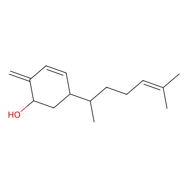 2D Structure of (1S,5S)-5-[(2R)-6-methylhept-5-en-2-yl]-2-methylidenecyclohex-3-en-1-ol