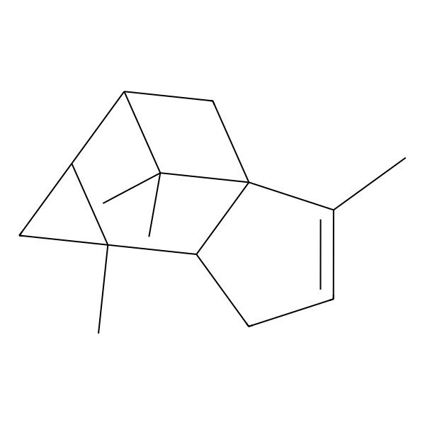 2D Structure of (1S,5S,6S,8S,9R)-2,6,10,10-tetramethyltetracyclo[7.1.1.01,5.06,8]undec-2-ene