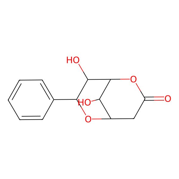 2D Structure of (1S,5S,7S,8R,9S)-8,9-dihydroxy-7-phenyl-2,6-dioxabicyclo[3.3.1]nonan-3-one