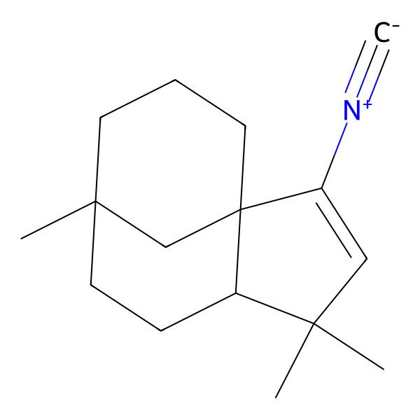 2D Structure of (1S,5S,8R)-2-isocyano-4,4,8-trimethyltricyclo[6.3.1.01,5]dodec-2-ene