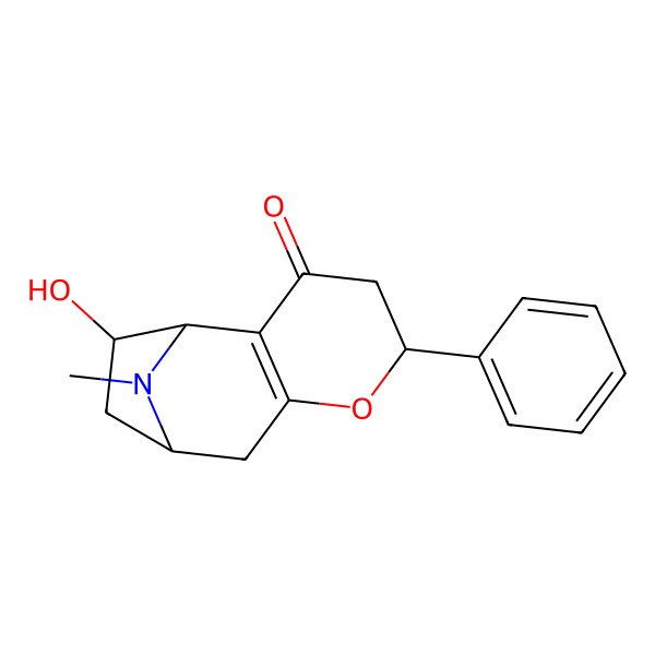 2D Structure of (1S,5S,9S,11R)-11-hydroxy-12-methyl-5-phenyl-6-oxa-12-azatricyclo[7.2.1.02,7]dodec-2(7)-en-3-one