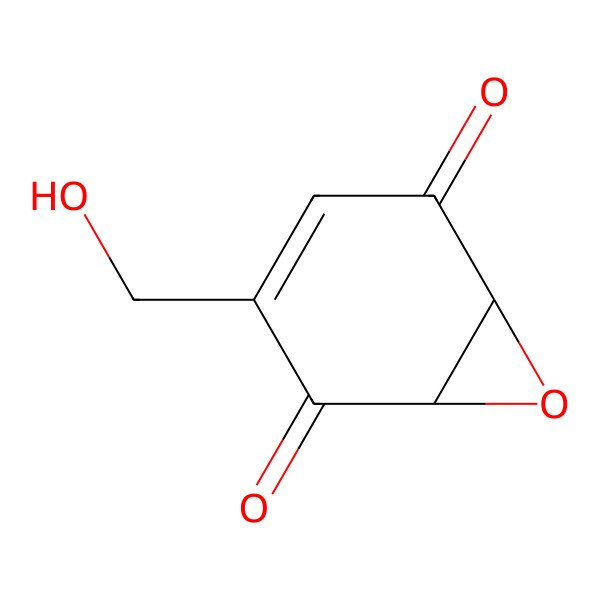 2D Structure of (1S,6R)-3-(hydroxymethyl)-7-oxabicyclo[4.1.0]hept-3-ene-2,5-dione