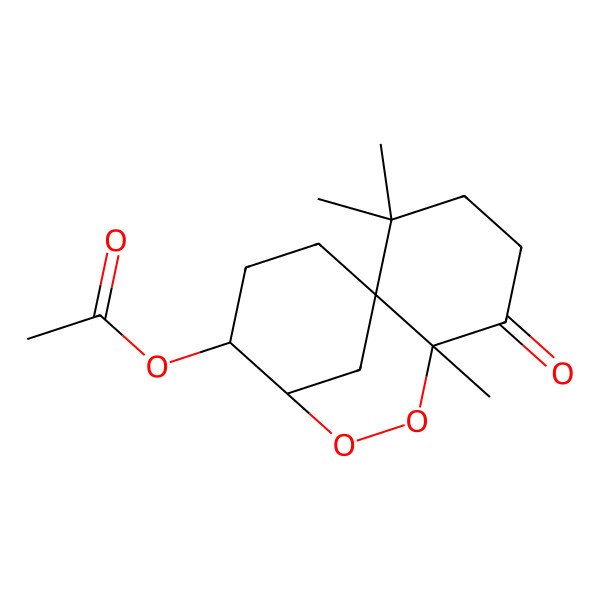 2D Structure of [(1S,6R,9S,10R)-2,2,6-trimethyl-5-oxo-7,8-dioxatricyclo[7.3.1.01,6]tridecan-10-yl] acetate