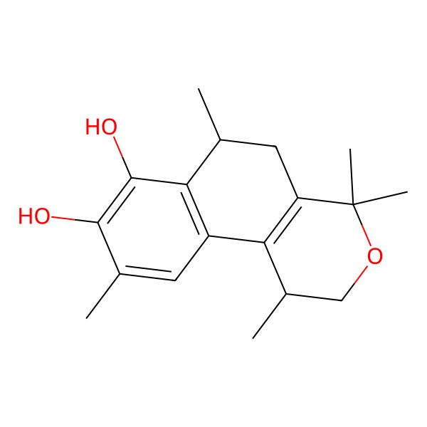 2D Structure of (1S,6S)-1,4,4,6,9-pentamethyl-1,2,5,6-tetrahydrobenzo[f]isochromene-7,8-diol