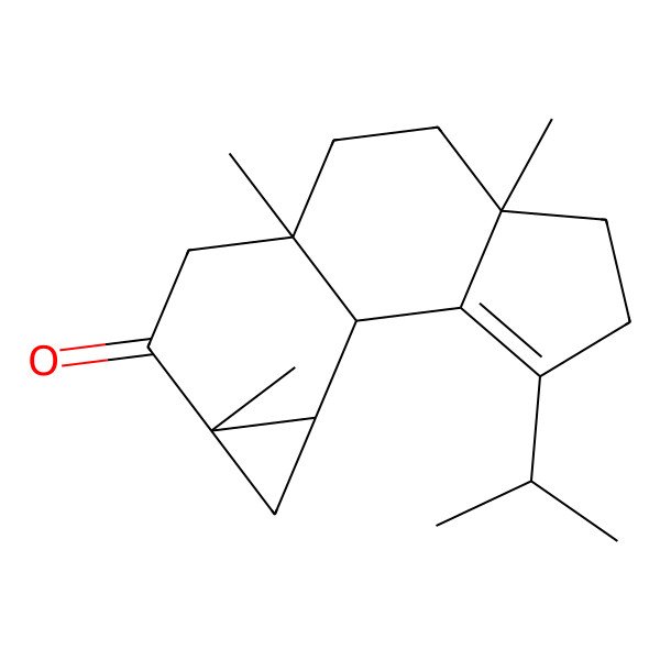 2D Structure of (1S,6S,9S,12S,14S)-6,9,12-trimethyl-3-propan-2-yltetracyclo[7.5.0.02,6.012,14]tetradec-2-en-11-one