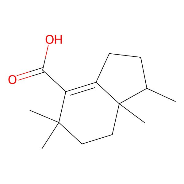 2D Structure of (1S,7aR)-1,5,5,7a-tetramethyl-2,3,6,7-tetrahydro-1H-indene-4-carboxylic acid
