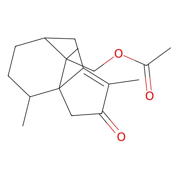 2D Structure of [(1S,7R,10R,11R)-4,10,11-trimethyl-3-oxo-11-tricyclo[5.3.1.01,5]undec-4-enyl]methyl acetate