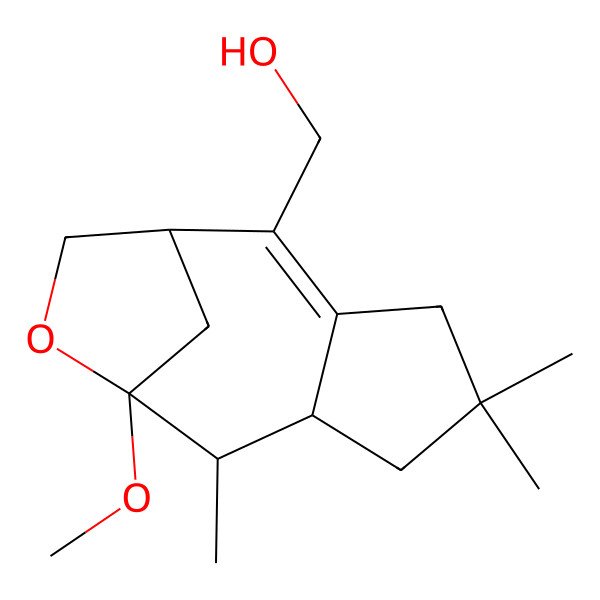 2D Structure of [(1S,7R,8S,9R)-9-methoxy-5,5,8-trimethyl-10-oxatricyclo[7.2.1.03,7]dodec-2-en-2-yl]methanol
