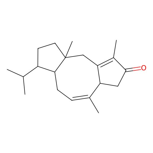 2D Structure of (1S,7S,11R,12S)-1,4,8-trimethyl-12-propan-2-yltricyclo[9.3.0.03,7]tetradeca-3,8-dien-5-one