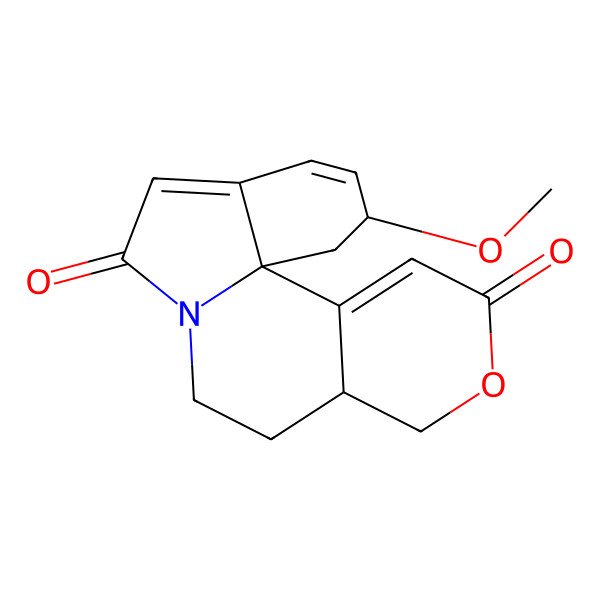 2D Structure of (1S,7S,16R)-16-methoxy-5-oxa-10-azatetracyclo[8.7.0.01,13.02,7]heptadeca-2,12,14-triene-4,11-dione