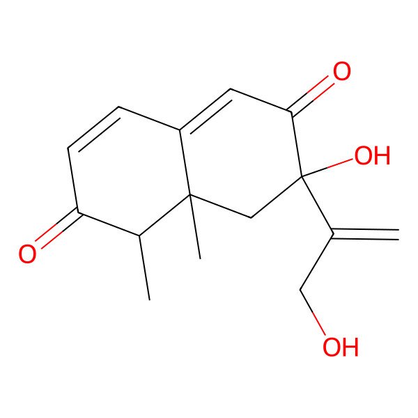 2D Structure of (1S,7S,8aS)-7-hydroxy-7-(3-hydroxyprop-1-en-2-yl)-1,8a-dimethyl-1,8-dihydronaphthalene-2,6-dione