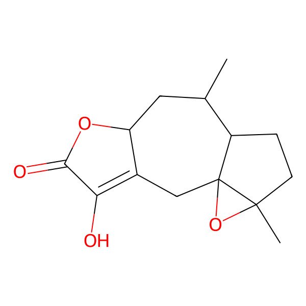 2D Structure of (1S,7S,9S,10S,13R)-4-hydroxy-9,13-dimethyl-6,14-dioxatetracyclo[8.4.0.01,13.03,7]tetradec-3-en-5-one
