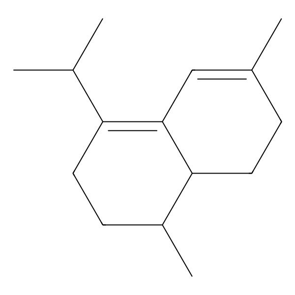 2D Structure of (1S,8aR)-1,6-dimethyl-4-propan-2-yl-1,2,3,7,8,8a-hexahydronaphthalene 2D Structure of (1S,8aR)-1,6-dimethyl-4-propan-2-yl-1,2,3,7,8,8a-hexahydronaphthalene