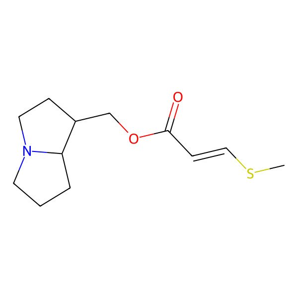 2D Structure of [(1S,8R)-2,3,5,6,7,8-hexahydro-1H-pyrrolizin-1-yl]methyl (E)-3-methylsulfanylprop-2-enoate