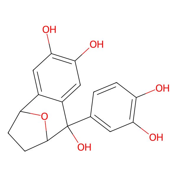 2D Structure of (1S,8R,9R)-8-(3,4-dihydroxyphenyl)-12-oxatricyclo[7.2.1.02,7]dodeca-2,4,6-triene-4,5,8-triol