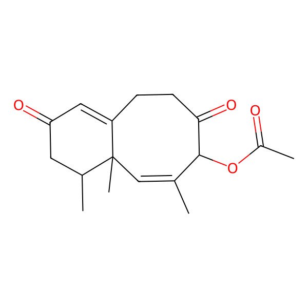 2D Structure of [(1S,8S,10aS)-1,9,10a-trimethyl-3,7-dioxo-2,5,6,8-tetrahydro-1H-benzo[8]annulen-8-yl] acetate