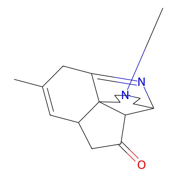 2D Structure of (1S,8S,14R,17R)-5,12-dimethyl-5,9-diazatetracyclo[8.7.0.01,14.08,17]heptadeca-9,12-dien-16-one