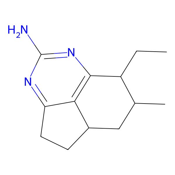 2D Structure of (1S,9R,10R)-9-ethyl-10-methyl-5,7-diazatricyclo[6.3.1.04,12]dodeca-4(12),5,7-trien-6-amine
