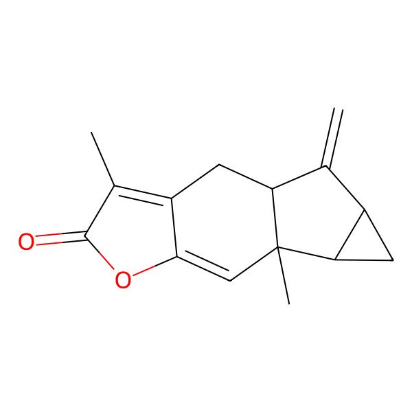 2D Structure of (1S,9R,10R,12S)-4,9-dimethyl-13-methylidene-6-oxatetracyclo[7.4.0.03,7.010,12]trideca-3,7-dien-5-one