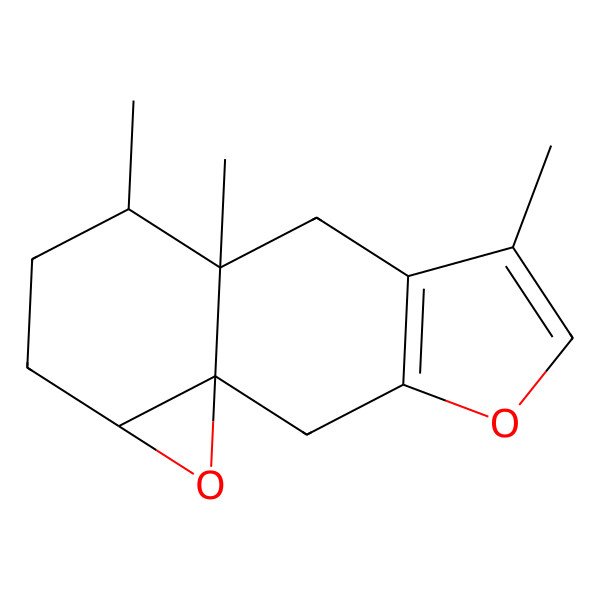 2D Structure of (1S,9R,10S,13R)-6,9,10-trimethyl-4,14-dioxatetracyclo[7.5.0.01,13.03,7]tetradeca-3(7),5-diene