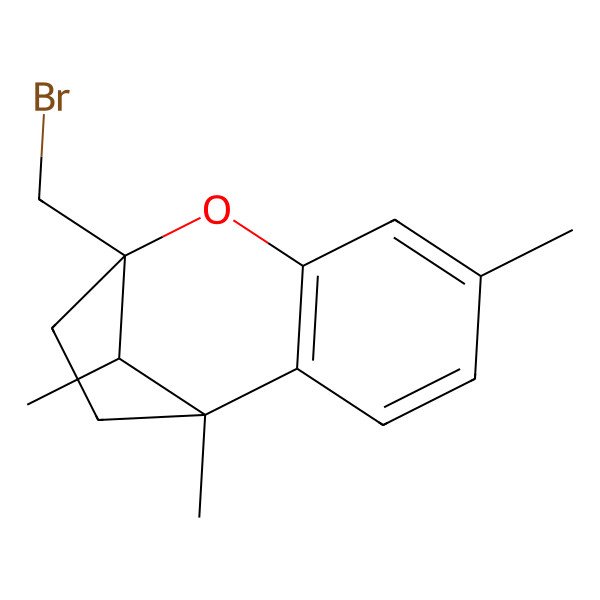 2D Structure of (1S,9R,12S)-9-(bromomethyl)-1,5,12-trimethyl-8-oxatricyclo[7.2.1.02,7]dodeca-2(7),3,5-triene