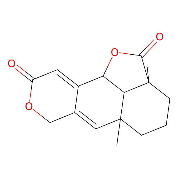 2D Structure of (1S,9R,13S,16R)-9,13-dimethyl-5,15-dioxatetracyclo[7.6.1.02,7.013,16]hexadeca-2,7-diene-4,14-dione